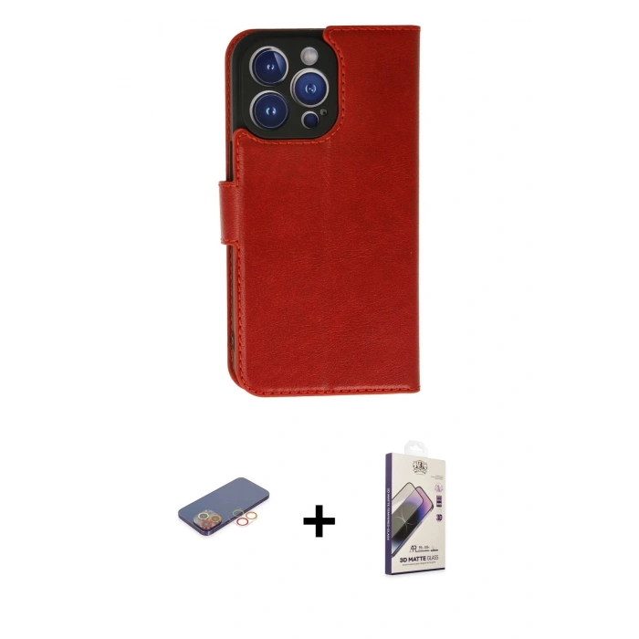MARSİLYAN™- iPhone 13 Pro Max Kılıf Siluet Işık Serisi - Siyah Bilvis 3D Mat Cam Ekran Koruyucu + Turuncu Renkli Kamera Lens Koruma Cam