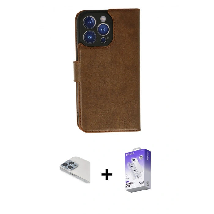 MARSİLYAN™- iPhone 13 Pro Max Kılıf Siluet Işık Serisi - Siyah Bilvis 5in1 3D Magic Cam Ekran Koruyucu + Sierra Blue Pers Alüminyum Kamera Lens