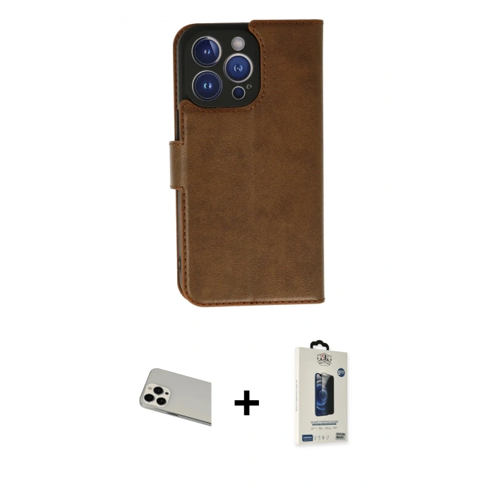 MARSİLYAN™- iPhone 13 Pro Max Kılıf Siluet Işık Serisi - Siyah Bilvis Hayalet Cam Ekran Koruyucu + Rainbow Kamera Lens Koruma Cam - BZ