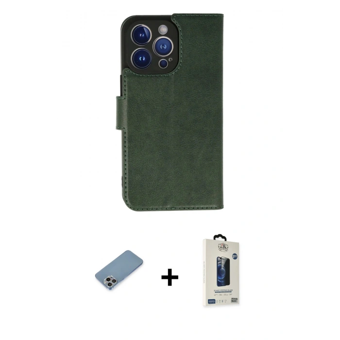 MARSİLYAN™- iPhone 13 Pro Max Kılıf Siluet Işık Serisi - Siyah Bilvis Hayalet Cam Ekran Koruyucu + Shine Kamera Lens Koruma Cam - GI