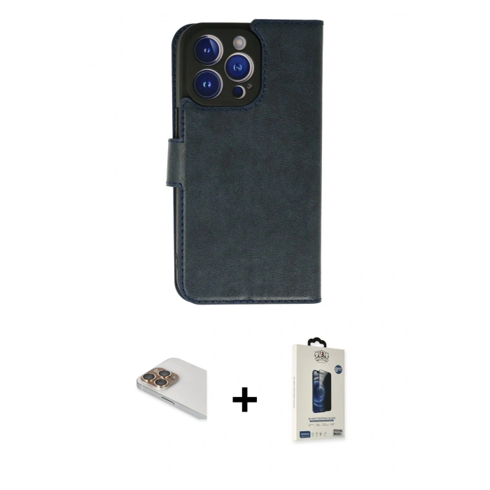 MARSİLYAN™- iPhone 13 Pro Max Kılıf Siluet Işık Serisi - Siyah Bilvis Hayalet Cam Ekran Koruyucu + Pers Alüminyum Kamera Lens - GD