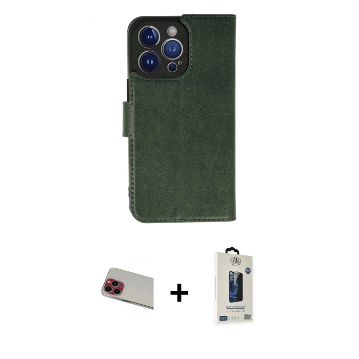 MARSİLYAN™- iPhone 13 Pro Max Kılıf Siluet Işık Serisi - Siyah Bilvis Hayalet Cam Ekran Koruyucu + Rainbow Kamera Lens Koruma Cam - KI