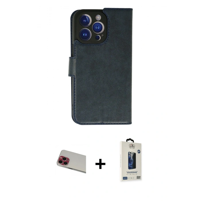 MARSİLYAN™- iPhone 13 Pro Max Kılıf Siluet Işık Serisi - Siyah Bilvis Hayalet Cam Ekran Koruyucu + Rainbow Kamera Lens Koruma Cam - KI