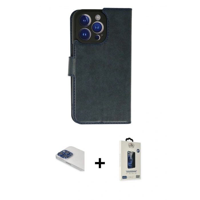 MARSİLYAN™- iPhone 13 Pro Max Kılıf Siluet Işık Serisi - Siyah Bilvis Hayalet Cam Ekran Koruyucu + Pers Alüminyum Kamera Lens - LT