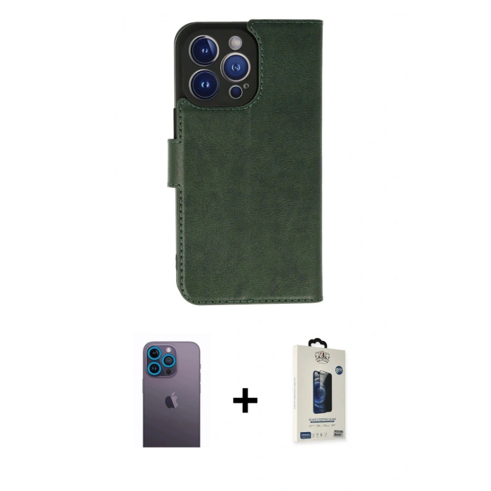 MARSİLYAN™- iPhone 13 Pro Max Kılıf Siluet Işık Serisi - Siyah Bilvis Hayalet Cam Ekran Koruyucu + Mavi Neon Fosforlu Kamera Lens