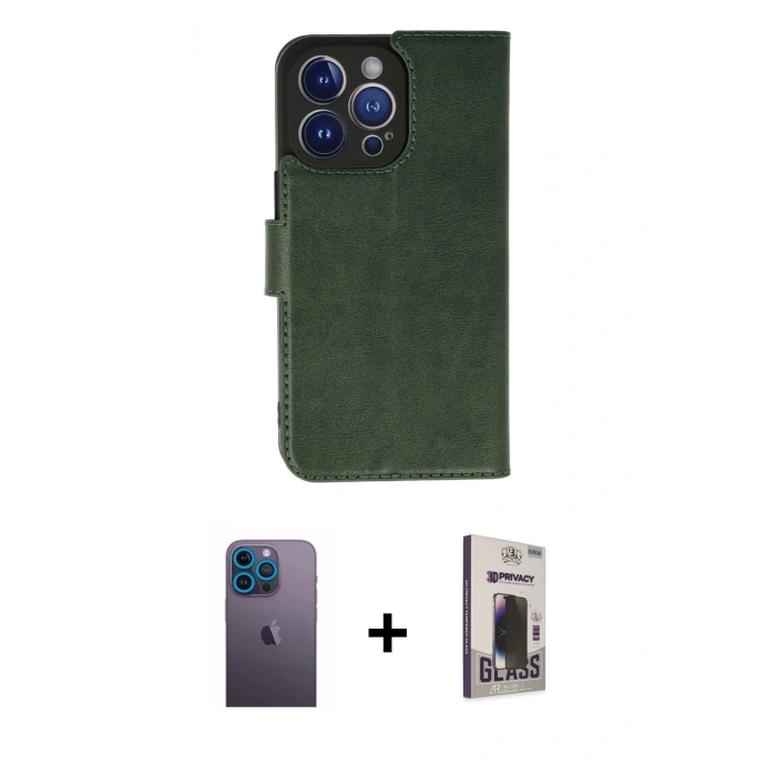 MARSİLYAN™- iPhone 13 Pro Max Kılıf Siluet Işık Serisi - Siyah Bilvis Hayalet Cam Ekran Koruyucu + Neon Fosforlu Kamera Lens - MI