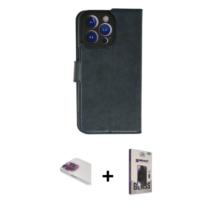 MARSİLYAN™- iPhone 13 Pro Max Kılıf Siluet Işık Serisi - Siyah Bilvis Hayalet Cam Ekran Koruyucu + Pers Alüminyum Kamera Lens - GI