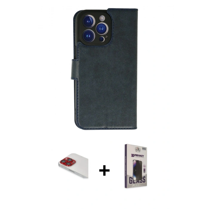 MARSİLYAN™- iPhone 13 Pro Max Kılıf Siluet Işık Serisi - Siyah Bilvis Hayalet Cam Ekran Koruyucu + Pers Alüminyum Kamera Lens - KI