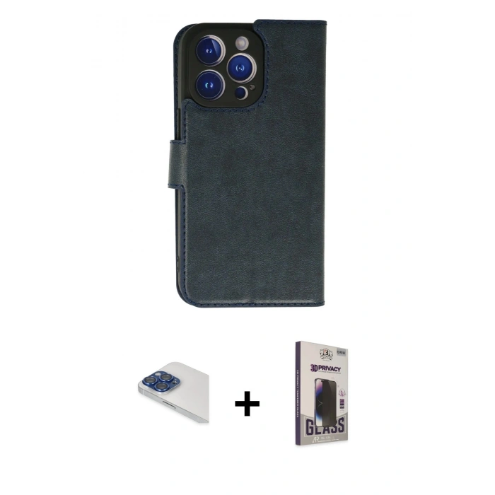 MARSİLYAN™- iPhone 13 Pro Max Kılıf Siluet Işık Serisi - Siyah Bilvis Hayalet Cam Ekran Koruyucu + Pers Alüminyum Kamera Lens - LT