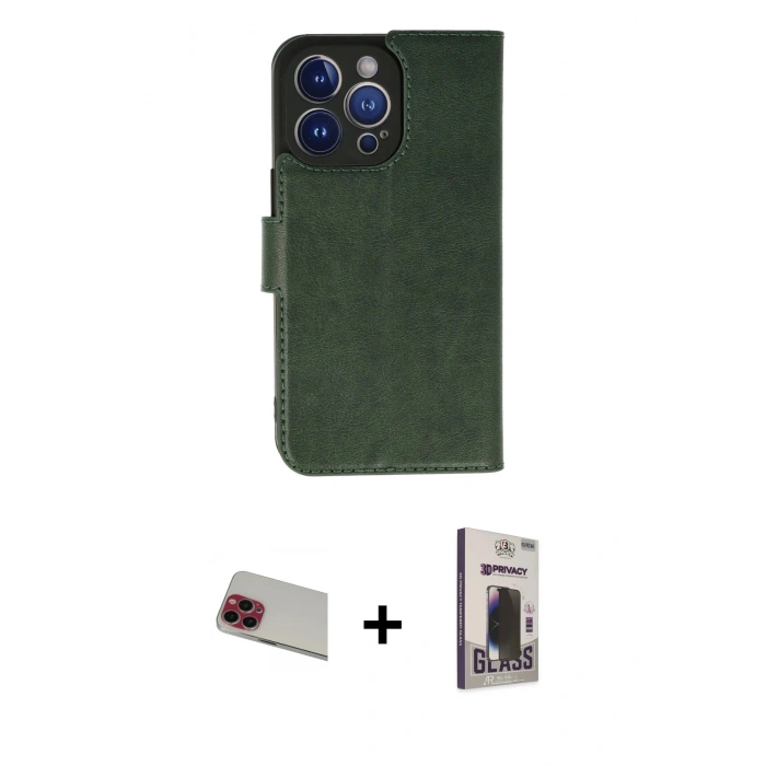 MARSİLYAN™- iPhone 13 Pro Max Kılıf Siluet Işık Serisi - Siyah Bilvis Hayalet Cam Ekran Koruyucu + Rainbow Kamera Lens Koruma Cam - KI