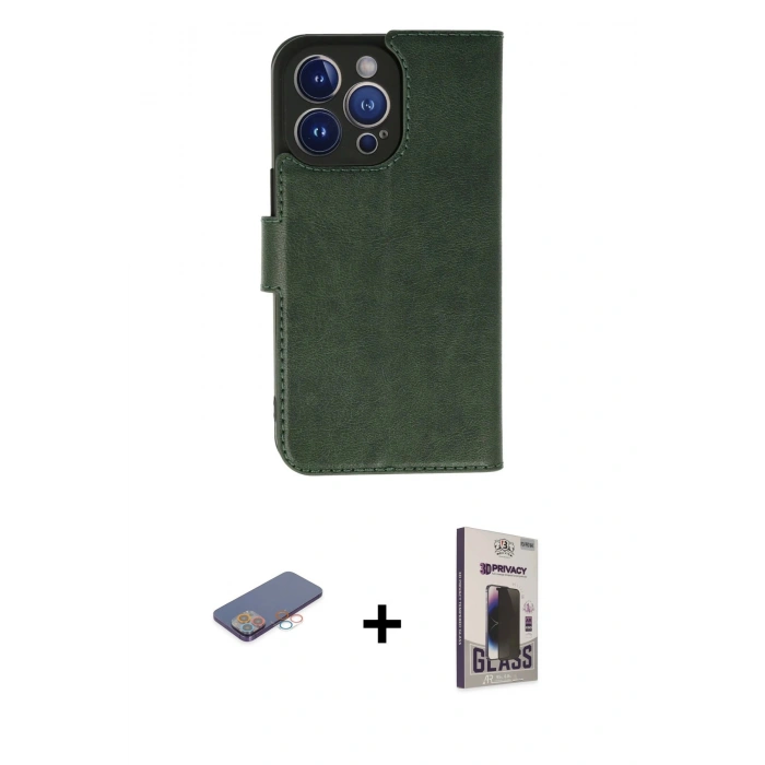 MARSİLYAN™- iPhone 13 Pro Max Kılıf Siluet Işık Serisi - Siyah Bilvis Hayalet Cam Ekran Koruyucu + Renkli Kamera Lens Koruma Cam - PE