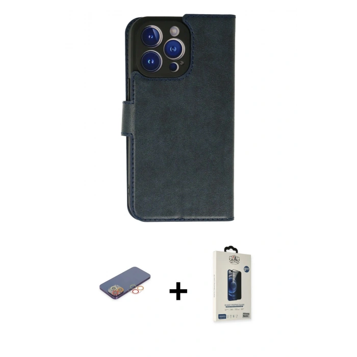 MARSİLYAN™- iPhone 13 Pro Max Kılıf Siluet Işık Serisi - Siyah Bilvis Hayalet Cam Ekran Koruyucu + Renkli Kamera Lens Koruma Cam - TU