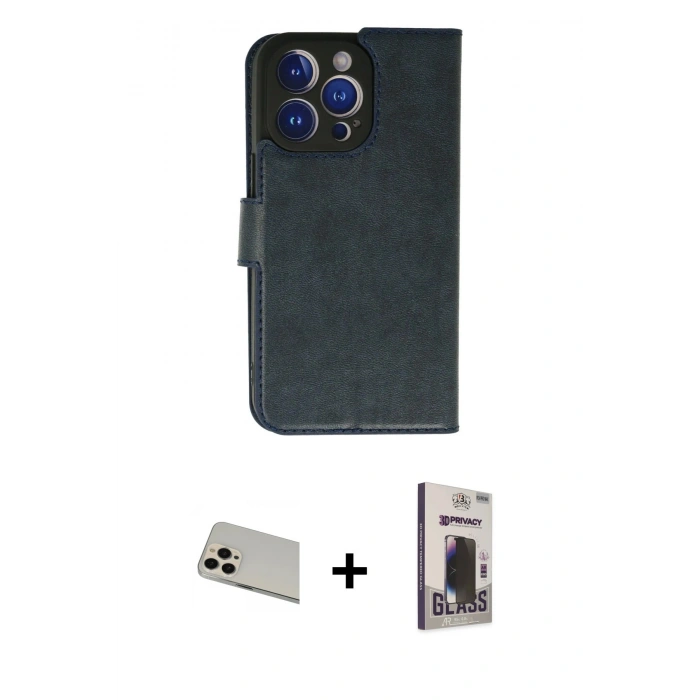 MARSİLYAN™- iPhone 13 Pro Max Kılıf Siluet Işık Serisi - Siyah Bilvis Hayalet Cam Ekran Koruyucu + Rose Gold Rainbow Kamera Lens Koruma Cam