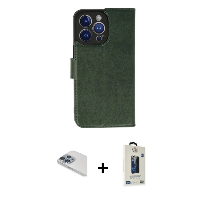 MARSİLYAN™- iPhone 13 Pro Max Kılıf Siluet Işık Serisi - Siyah Bilvis Hayalet Cam Ekran Koruyucu + Pers Alüminyum Kamera Lens - SABE