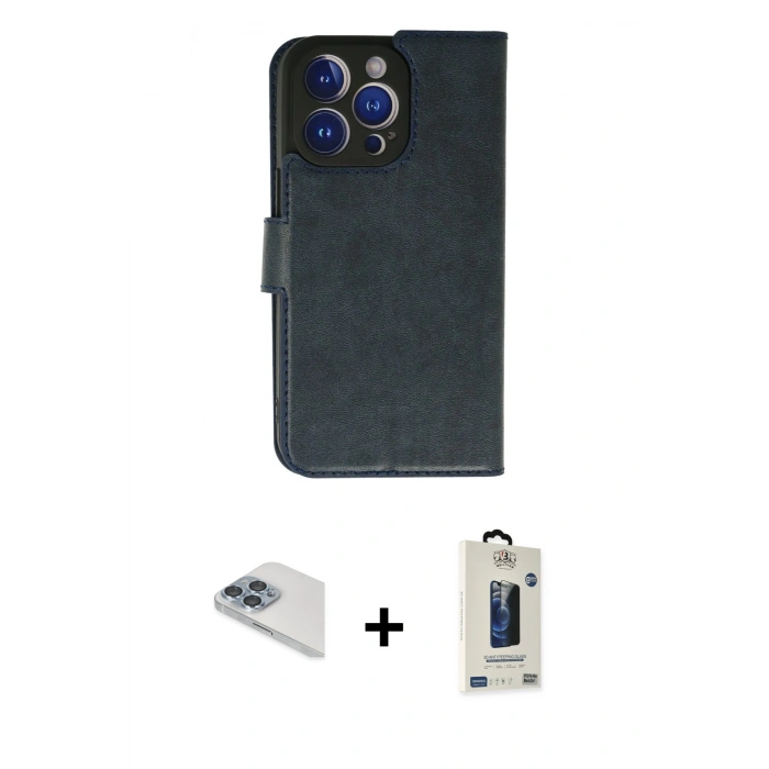 MARSİLYAN™- iPhone 13 Pro Max Kılıf Siluet Işık Serisi - Siyah Bilvis Hayalet Cam Ekran Koruyucu + Pers Alüminyum Kamera Lens - SABE
