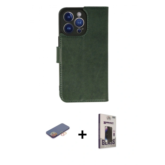 MARSİLYAN™- iPhone 13 Pro Max Kılıf Siluet Işık Serisi - Siyah Bilvis Hayalet Cam Ekran Koruyucu + Turuncu Renkli Kamera Lens Koruma Cam