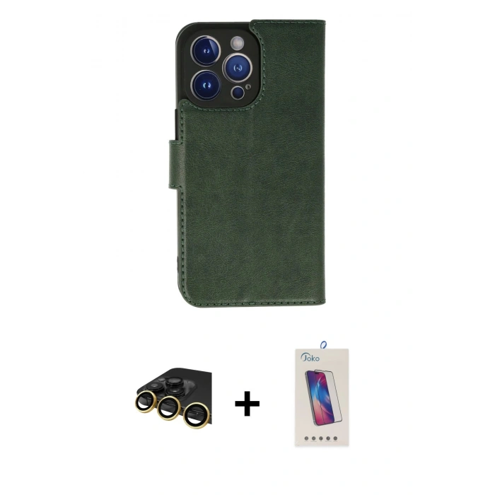 MARSİLYAN™- iPhone 13 Pro Max Kılıf Siluet Işık Serisi - Siyah Joko 5D Cam + Raze Metal Kamera Lens - GD