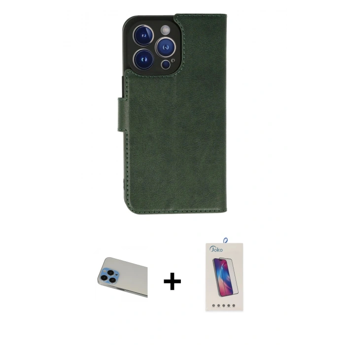 MARSİLYAN™- iPhone 13 Pro Max Kılıf Siluet Işık Serisi - Siyah Joko 5D Cam + Rainbow Kamera Lens Koruma Cam - MI