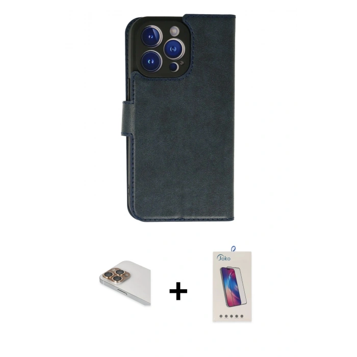 MARSİLYAN™- iPhone 13 Pro Max Kılıf Siluet Işık Serisi - Siyah Joko 5D Cam + Pers Alüminyum Kamera Lens - GD