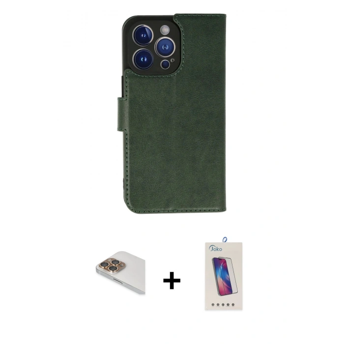 MARSİLYAN™- iPhone 13 Pro Max Kılıf Siluet Işık Serisi - Siyah Joko 5D Cam + Pers Alüminyum Kamera Lens - GD
