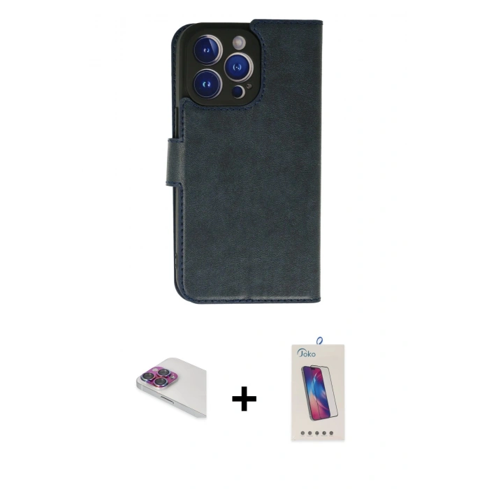 MARSİLYAN™- iPhone 13 Pro Max Kılıf Siluet Işık Serisi - Siyah Joko 5D Cam + Pers Alüminyum Kamera Lens - GI