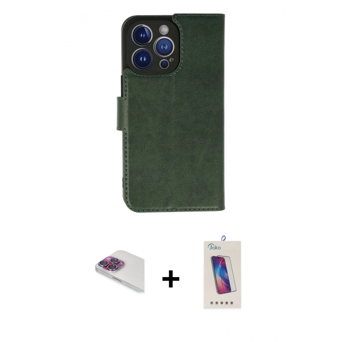 MARSİLYAN™- iPhone 13 Pro Max Kılıf Siluet Işık Serisi - Siyah Joko 5D Cam + Pers Alüminyum Kamera Lens - GI