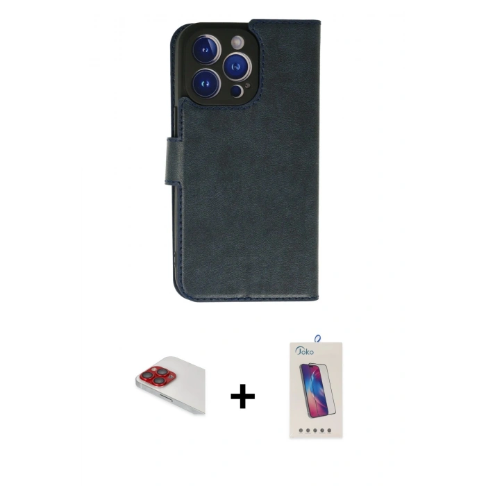 MARSİLYAN™- iPhone 13 Pro Max Kılıf Siluet Işık Serisi - Siyah Joko 5D Cam + Pers Alüminyum Kamera Lens - KI