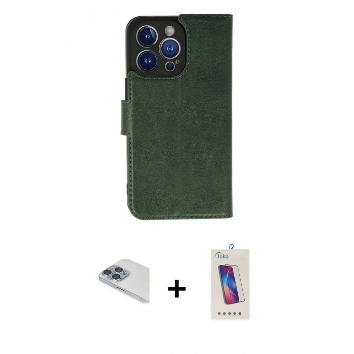 MARSİLYAN™- iPhone 13 Pro Max Kılıf Siluet Işık Serisi - Siyah Joko 5D Cam + Pers Alüminyum Kamera Lens - SABE