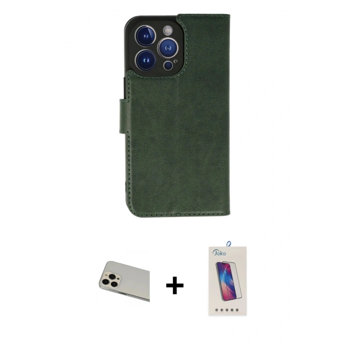 MARSİLYAN™- iPhone 13 Pro Max Kılıf Siluet Işık Serisi - Siyah Joko 5D Cam + Rainbow Kamera Lens Koruma Cam - REGD