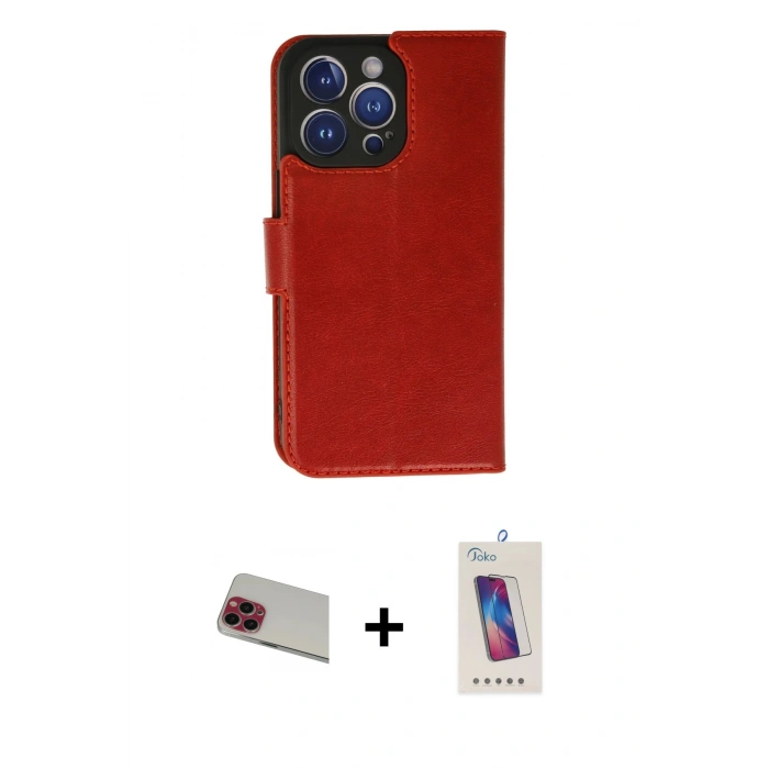 MARSİLYAN™- iPhone 13 Pro Max Kılıf Siluet Işık Serisi - Siyah Joko 5D Cam + Rainbow Kamera Lens Koruma Cam - KI