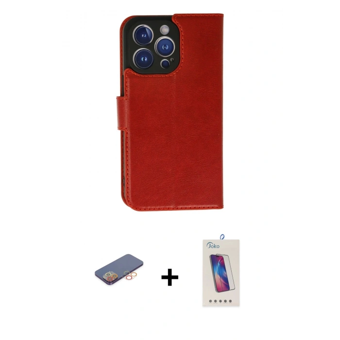 MARSİLYAN™- iPhone 13 Pro Max Kılıf Siluet Işık Serisi - Siyah Joko 5D Cam + Renkli Kamera Lens Koruma Cam - TU