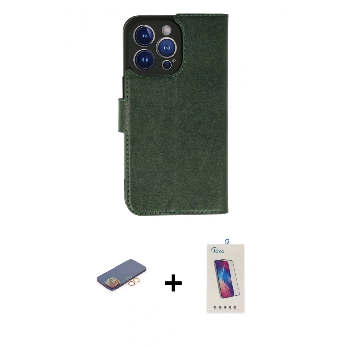MARSİLYAN™- iPhone 13 Pro Max Kılıf Siluet Işık Serisi - Siyah Joko 5D Cam + Renkli Kamera Lens Koruma Cam - TU