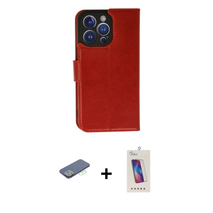 MARSİLYAN™- iPhone 13 Pro Max Kılıf Siluet Işık Serisi - Siyah Joko 5D Cam + Renkli Kamera Lens Koruma Cam - YL