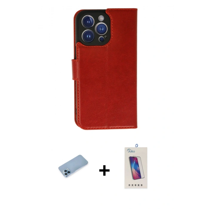 MARSİLYAN™- iPhone 13 Pro Max Kılıf Siluet Işık Serisi - Siyah Joko 5D Cam + Shine Kamera Lens Koruma Cam - MI
