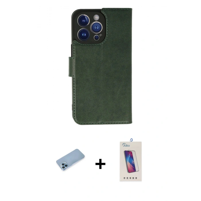 MARSİLYAN™- iPhone 13 Pro Max Kılıf Siluet Işık Serisi - Siyah Joko 5D Cam + Shine Kamera Lens Koruma Cam - MI