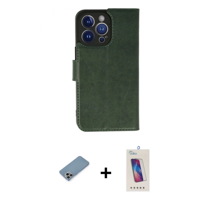 MARSİLYAN™- iPhone 13 Pro Max Kılıf Siluet Işık Serisi - Siyah Joko 5D Cam + Shine Kamera Lens Koruma Cam - GI