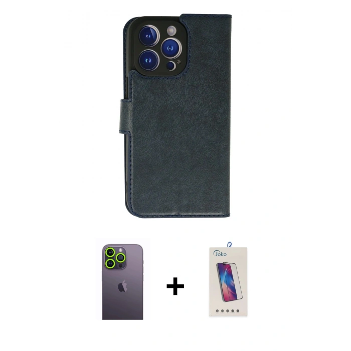 MARSİLYAN™- iPhone 13 Pro Max Kılıf Siluet Işık Serisi - Siyah Joko 5D Cam + Neon Fosforlu Kamera Lens - YL