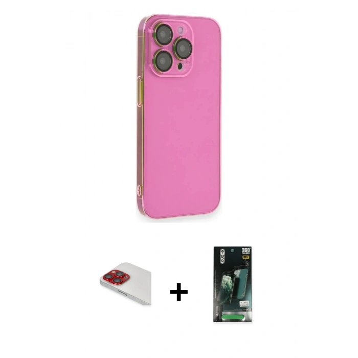 MARSİLYAN™- iPhone 13 Pro Max Kılıf Siluet Minimal Özel Seri - Şeffaf 360 Full Body Arka Koruyucu + Pers Alüminyum Kamera Lens - KI
