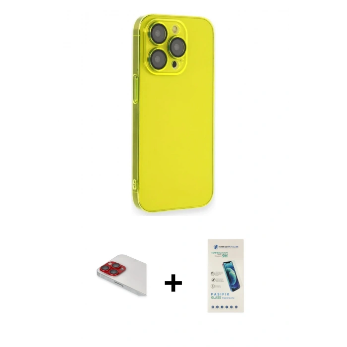 MARSİLYAN™- iPhone 13 Pro Max Kılıf Siluet Minimal Özel Seri - Şeffaf Pasifik Cam Ekran Koruyucu + Pers Alüminyum Kamera Lens - KI