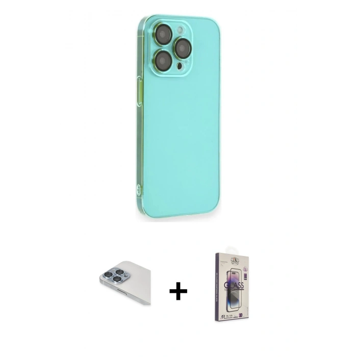 MARSİLYAN™- iPhone 13 Pro Max Kılıf Siluet Minimal Özel Seri - Siyah Bilvis 3D Cam Ekran Koruyucu + Pers Alüminyum Kamera Lens - SABE