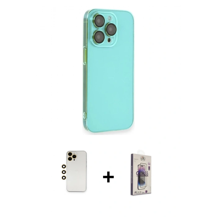 MARSİLYAN™- iPhone 13 Pro Max Kılıf Siluet Minimal Özel Seri - Siyah Bilvis 3D Cam Ekran Koruyucu + Shine Kamera Lens - GD