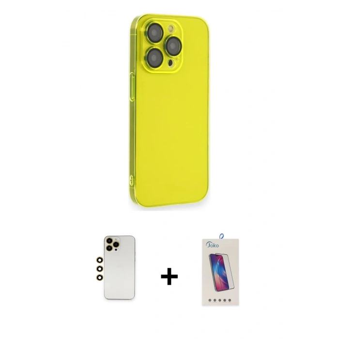 MARSİLYAN™- iPhone 13 Pro Max Kılıf Siluet Minimal Özel Seri - Siyah Joko 5D Cam + Shine Kamera Lens - GD