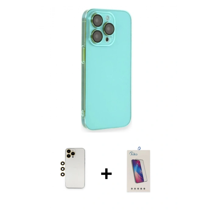 MARSİLYAN™- iPhone 13 Pro Max Kılıf Siluet Minimal Özel Seri - Siyah Joko 5D Cam + Shine Kamera Lens - GD