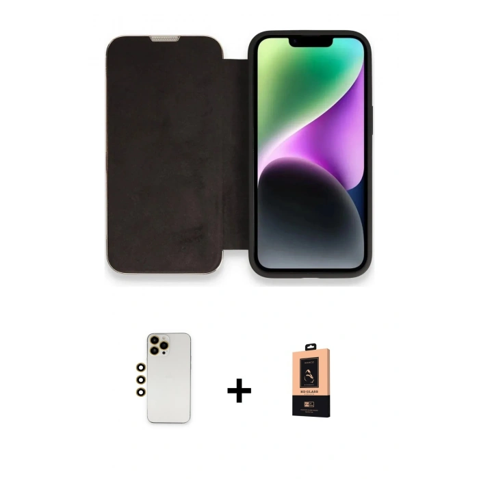 MARSİLYAN™- iPhone 13 Pro Max Kılıf Siluet Minimal Serisi - Şeffaf Maxco Cam Ekran Koruyucu + Shine Kamera Lens - GD
