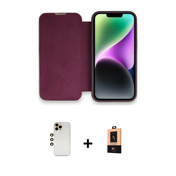 MARSİLYAN™- iPhone 13 Pro Max Kılıf Siluet Minimal Serisi - Şeffaf Maxco Cam Ekran Koruyucu + Shine Kamera Lens - GD