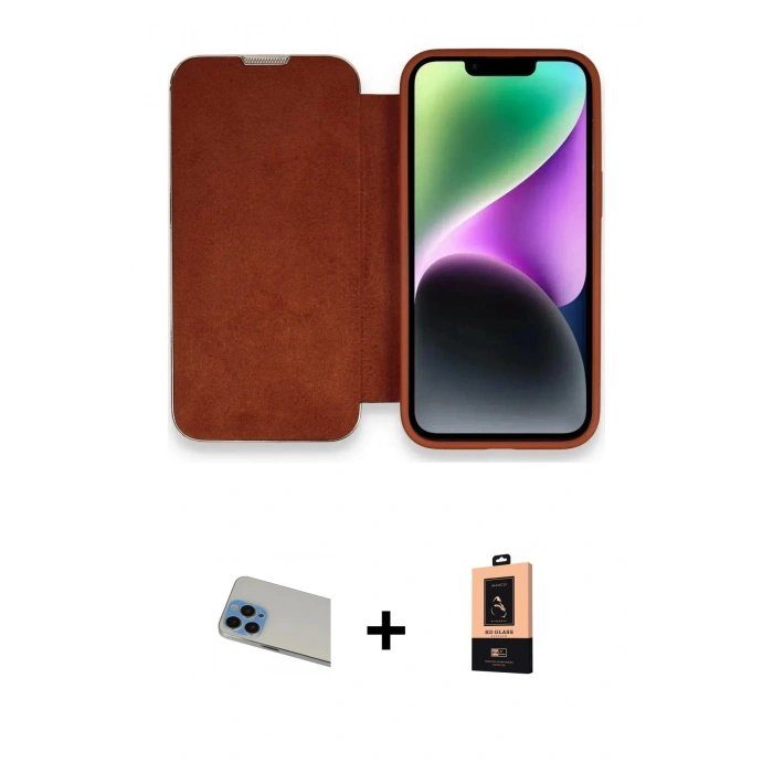 MARSİLYAN™- iPhone 13 Pro Max Kılıf Siluet Minimal Serisi - Şeffaf Maxco Cam Ekran Koruyucu + Rainbow Kamera Lens Koruma Cam - MI