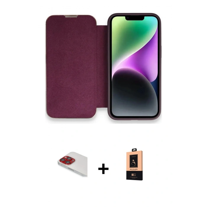 MARSİLYAN™- iPhone 13 Pro Max Kılıf Siluet Minimal Serisi - Şeffaf Maxco Cam Ekran Koruyucu + Pers Alüminyum Kamera Lens - KI