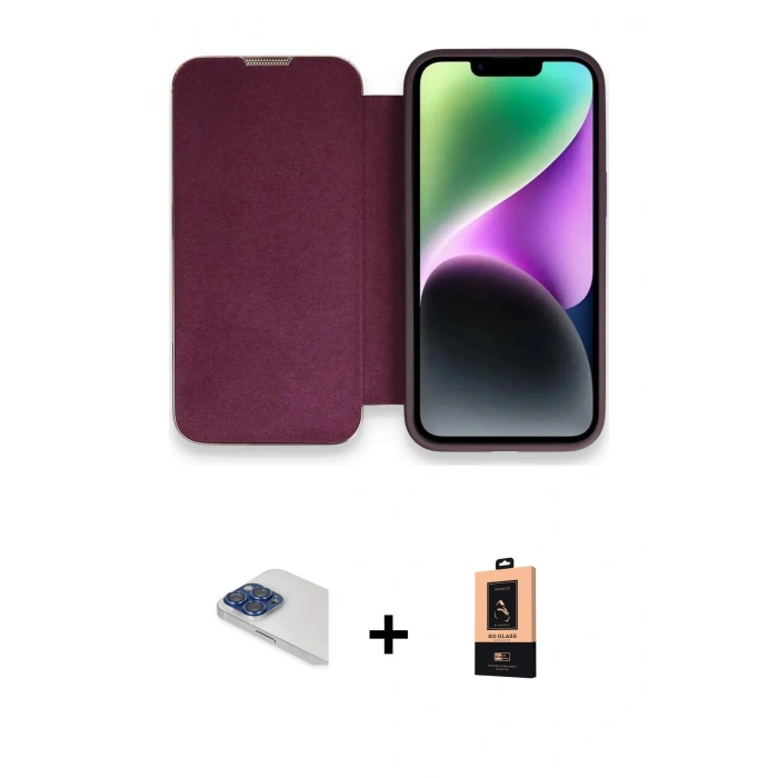 MARSİLYAN™- iPhone 13 Pro Max Kılıf Siluet Minimal Serisi - Şeffaf Maxco Cam Ekran Koruyucu + Pers Alüminyum Kamera Lens - LT