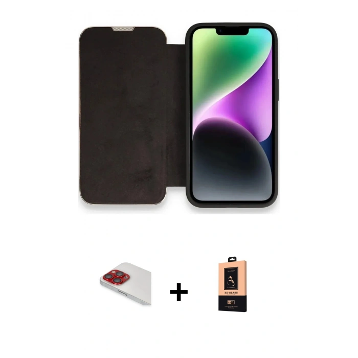 MARSİLYAN™- iPhone 13 Pro Max Kılıf Siluet Minimal Serisi - Şeffaf Maxco Cam Ekran Koruyucu + Pers Alüminyum Kamera Lens - KI