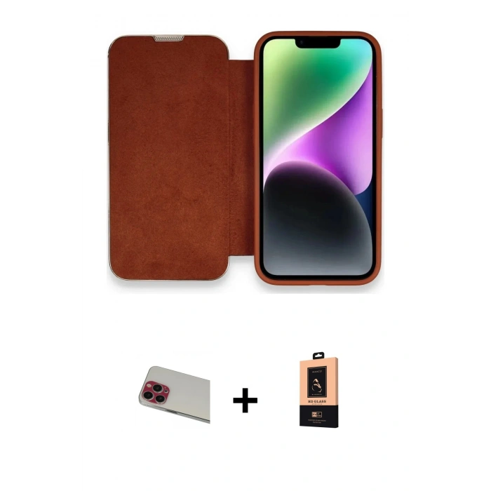 MARSİLYAN™- iPhone 13 Pro Max Kılıf Siluet Minimal Serisi - Şeffaf Maxco Cam Ekran Koruyucu + Rainbow Kamera Lens Koruma Cam - KI